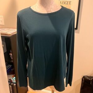 Fabletics teal open back long sleeves athletic top